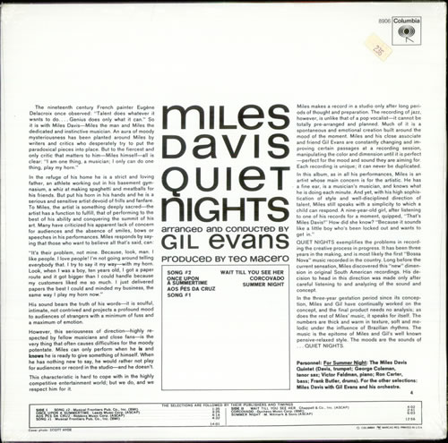 Miles Davis Quiet Nights - Sealed vinyl LP album (LP record) US MDALPQU520885