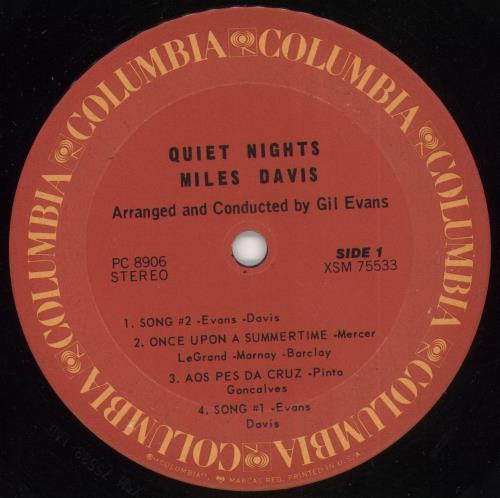 Miles Davis Quiet Nights vinyl LP album (LP record) US MDALPQU582883