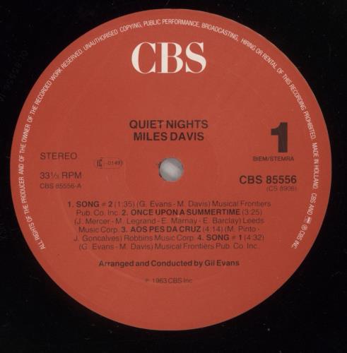 Miles Davis Quiet Nights vinyl LP album (LP record) Dutch MDALPQU880845