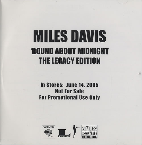 Miles Davis Round About Midnight - The Legacy Edition CD-R acetate US MDACRRO332836