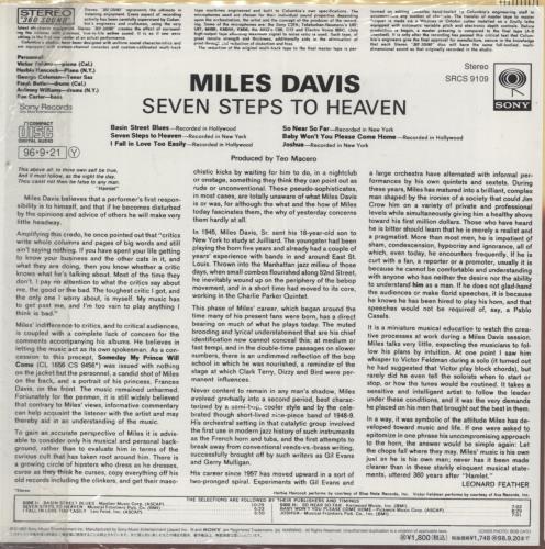 Miles Davis Seven Steps To Heaven CD album (CDLP) Japanese MDACDSE884430