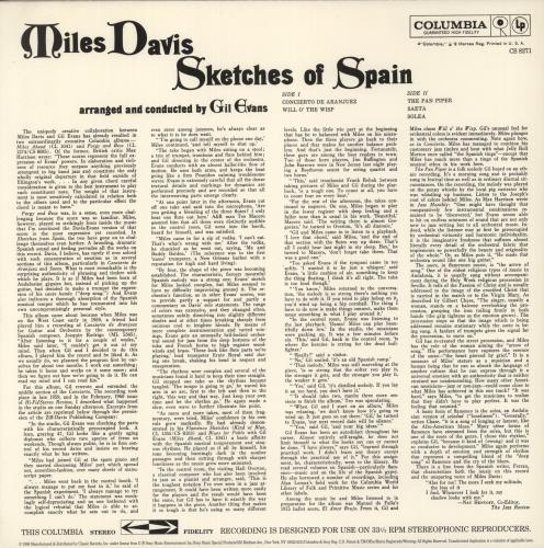 Miles Davis Sketches Of Spain - 180 Gram Vinyl vinyl LP album (LP record) US MDALPSK876005