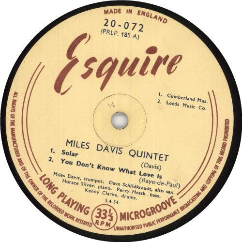 Miles Davis Solar 10" vinyl single (10 inch record) UK MDA10SO742964