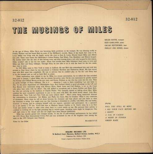 Miles Davis The Musings Of Miles vinyl LP album (LP record) UK MDALPTH544871