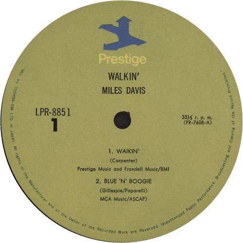Miles Davis Walkin' vinyl LP album (LP record) Japanese MDALPWA670798