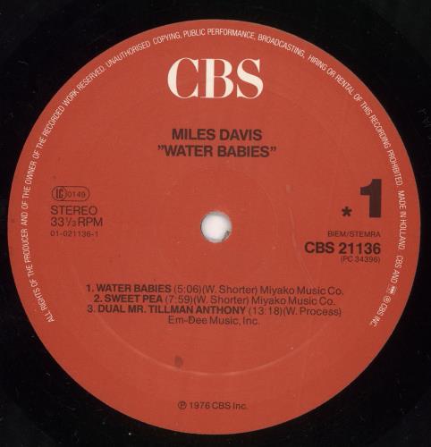 Miles Davis Water Babies vinyl LP album (LP record) Dutch MDALPWA522052
