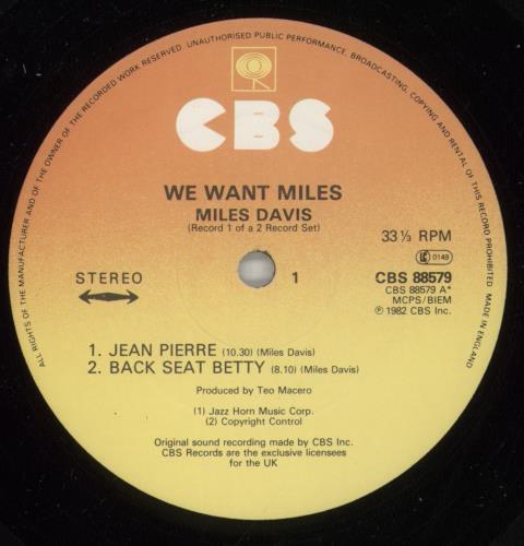 Miles Davis We Want Miles 2-LP vinyl record set (Double LP Album) UK MDA2LWE314064