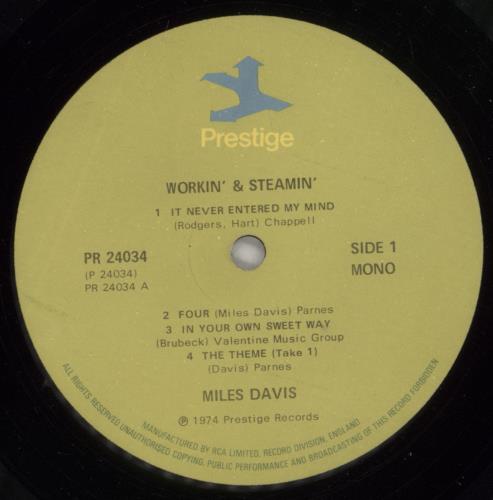 Miles Davis Workin' And Steamin' 2-LP vinyl record set (Double LP Album) UK MDA2LWO541111
