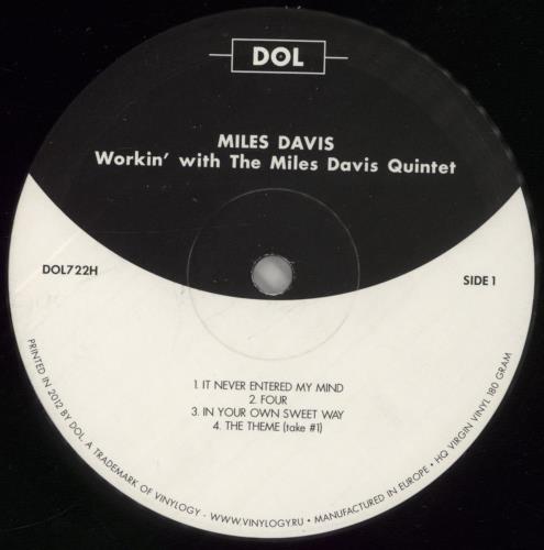 Miles Davis Workin' With The Miles Davis Quintet - 180gm Vinyl vinyl LP album (LP record) UK MDALPWO863372