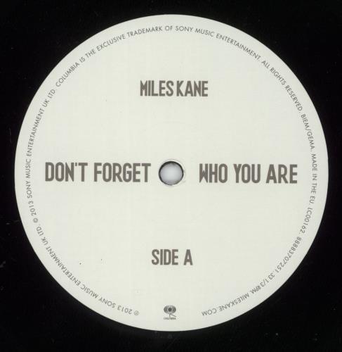 Miles Kane Don't Forget Who You Are - Autographed vinyl LP album (LP record) UK M97LPDO876603