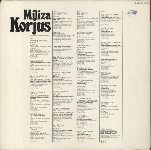 Miliza Korjus Virtuosin Des Koloraturgesanges 2-LP vinyl record set (Double LP Album) German 8MN2LVI857783