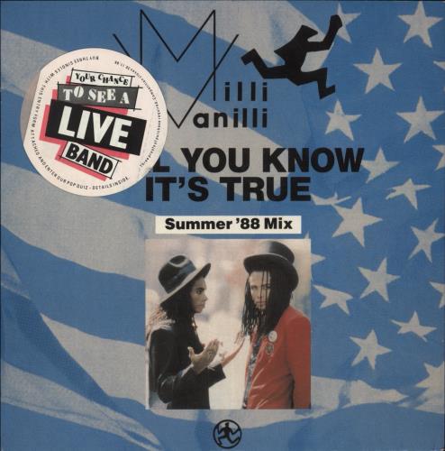 Milli Vanilli Girl, You Know It's True - 2nd + Competition Stickered 7" vinyl single (7 inch record / 45) UK MLI07GI874384
