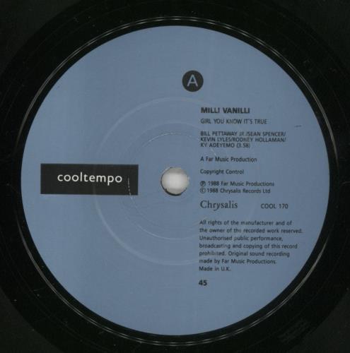 Milli Vanilli Girl, You Know It's True - 2nd + Competition Stickered 7" vinyl single (7 inch record / 45) UK MLI07GI874384