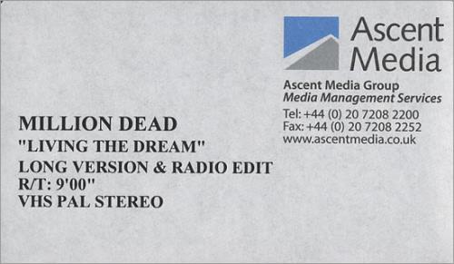 Million Dead Living The Dream video (VHS or PAL or NTSC) UK MD-VILI469720