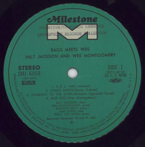 Milt Jackson Bags Meets Wes! vinyl LP album (LP record) Japanese MJ1LPBA850771