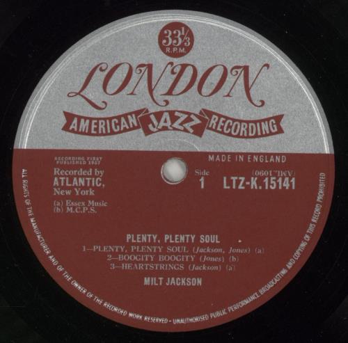 Milt Jackson Plenty, Plenty Soul vinyl LP album (LP record) UK MJ1LPPL870031