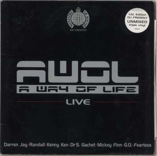 Ministry Of Sound AWOL: A Way Of Life - Live 3-LP vinyl record set (Triple LP Album) UK MIZ3LAW710317