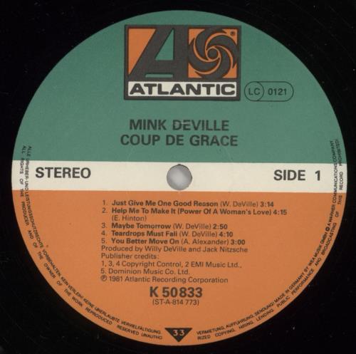 Mink DeVille Coup De Grace vinyl LP album (LP record) German MVLLPCO359722