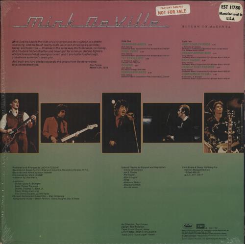Mink DeVille Return To Magenta - Factory sample sticker vinyl LP album (LP record) US MVLLPRE754051