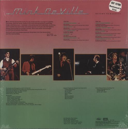 Mink DeVille Return To Magenta vinyl LP album (LP record) US MVLLPRE558207