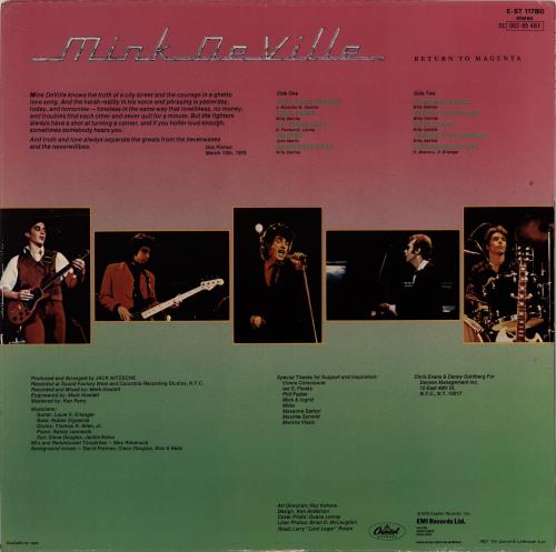 Mink DeVille Return To Magenta vinyl LP album (LP record) UK MVLLPRE705374