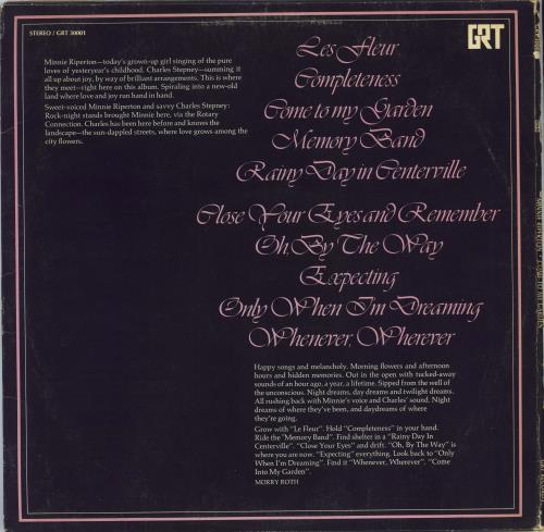 Minnie Riperton Come To My Garden vinyl LP album (LP record) US MNRLPCO781389