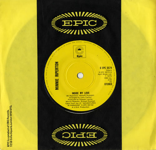 Minnie Riperton Inside My Love 7" vinyl single (7 inch record / 45) UK MNR07IN564119