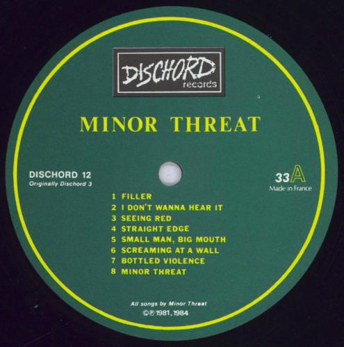 Minor Threat Minor Threat - Green Cover + insert vinyl LP album (LP record) French M1ALPMI556526