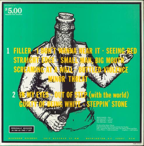 Minor Threat Minor Threat - Green Cover + insert vinyl LP album (LP record) French M1ALPMI556526