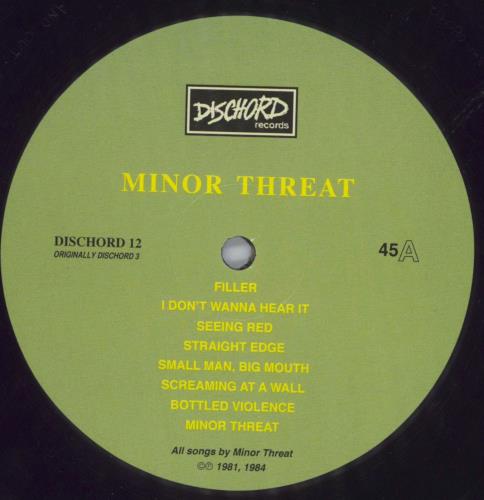 Minor Threat Minor Threat vinyl LP album (LP record) Japanese M1ALPMI820173