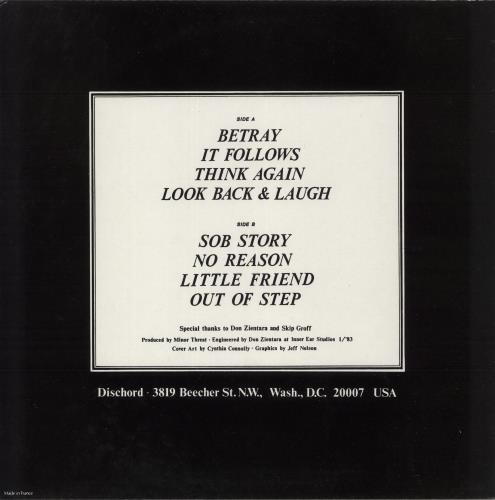 Minor Threat Out Of Step - $8 + Insert vinyl LP album (LP record) US M1ALPOU874171