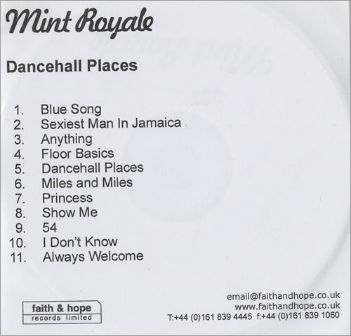 Mint Royale Dancehall Places CD-R acetate UK MYACRDA469001