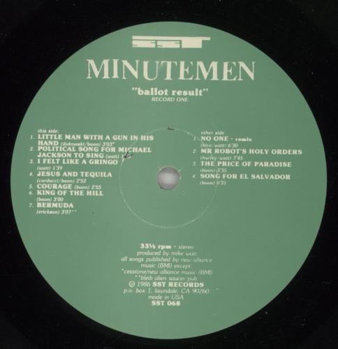 Minutemen Ballot Result 2-LP vinyl record set (Double LP Album) US MK62LBA874152