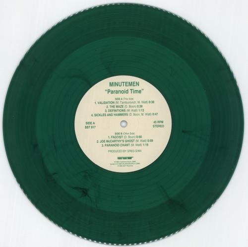 Minutemen Paranoid Time 10" vinyl single (10 inch record) US MK610PA874155