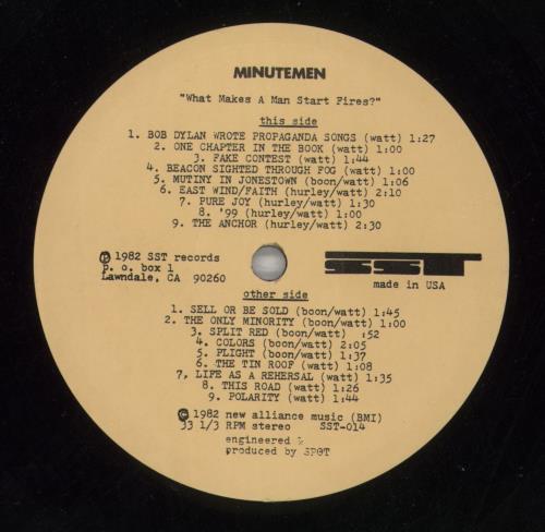 Minutemen What Makes A Man Start Fires? vinyl LP album (LP record) US MK6LPWH870724