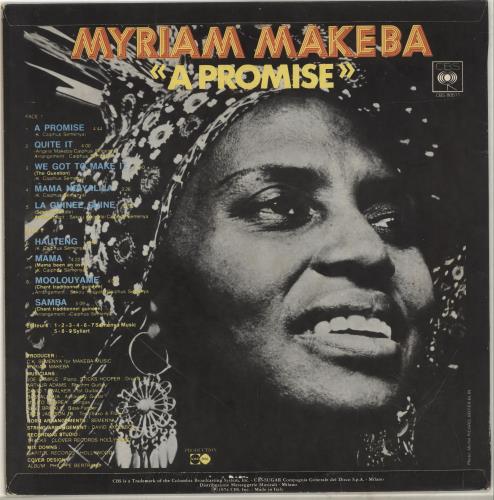 Miriam Makeba A Promise vinyl LP album (LP record) Italian 4MMLPAP700364