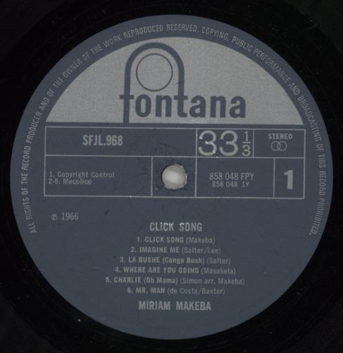 Miriam Makeba Click Song vinyl LP album (LP record) UK 4MMLPCL876045