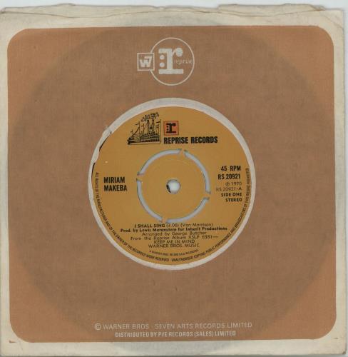 Miriam Makeba I Shall Sing 7" vinyl single (7 inch record / 45) US 4MM07IS664824