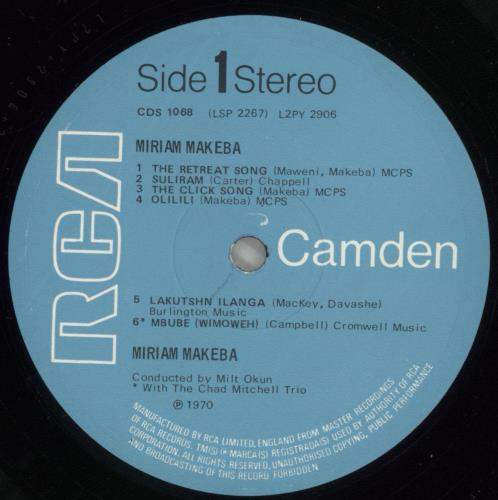 Miriam Makeba Miriam Makeba vinyl LP album (LP record) UK 4MMLPMI876035