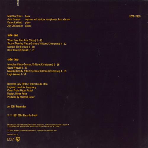 Miroslav Vitous Miroslav Vitous Group vinyl LP album (LP record) US VTULPMI797724