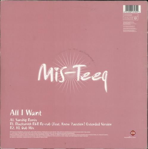Mis-Teeq All I Want - Lilac Vinyl 12" vinyl single (12 inch record / Maxi-single) UK M/S12AL728100