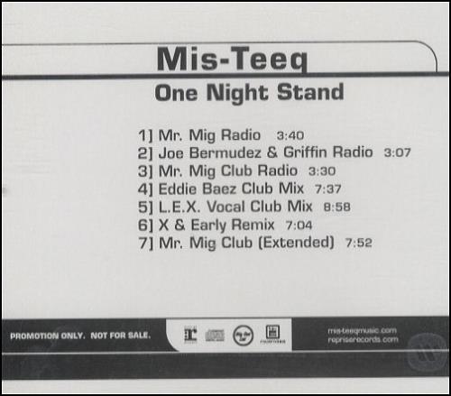 Mis-Teeq One Night Stand CD single (CD5 / 5") US M/SC5ON307306
