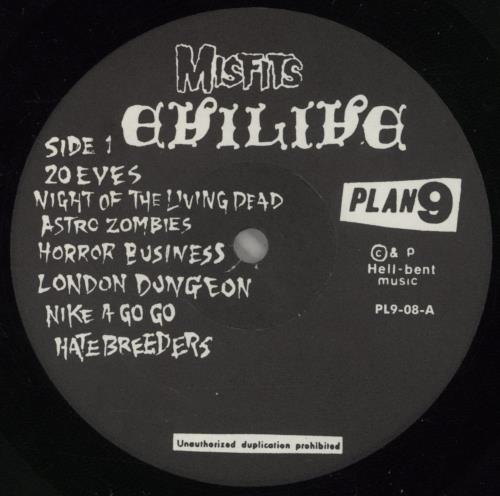 Misfits Evilive vinyl LP album (LP record) US MFTLPEV889364