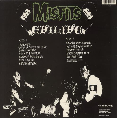 Misfits Evilive vinyl LP album (LP record) US MFTLPEV889364