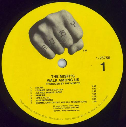 Misfits Walk Among Us vinyl LP album (LP record) US MFTLPWA820143