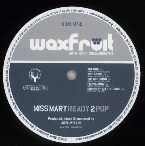 Miss Mary Ready 2 Pop 10" vinyl single (10 inch record) UK N4210RE886411