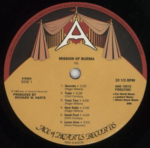 Mission Of Burma Vs - 180gram Vinyl vinyl LP album (LP record) US ME8LPVS851480