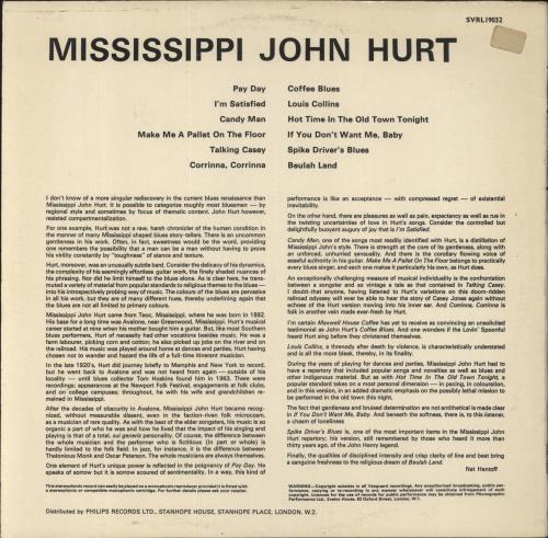 Mississippi John Hurt Today! vinyl LP album (LP record) UK ME1LPTO861812