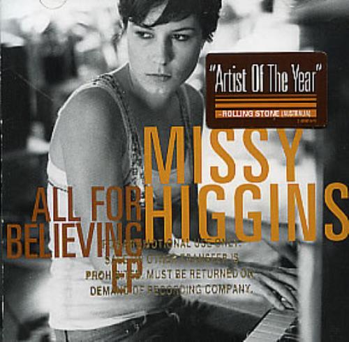Missy Higgins All For Believing EP CD single (CD5 / 5") US MHZC5AL327660
