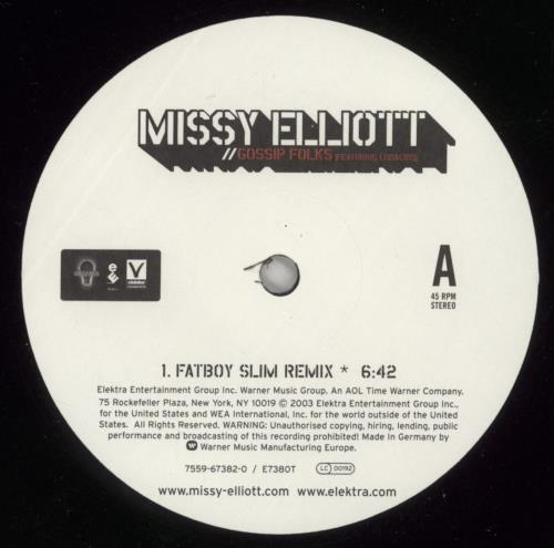 Missy Misdemeanor Elliott Gossip Folk 12" vinyl single (12 inch record / Maxi-single) UK MSY12GO236853